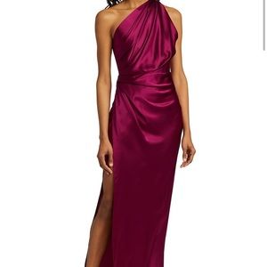 Asymmetrical Silk Draped Dress